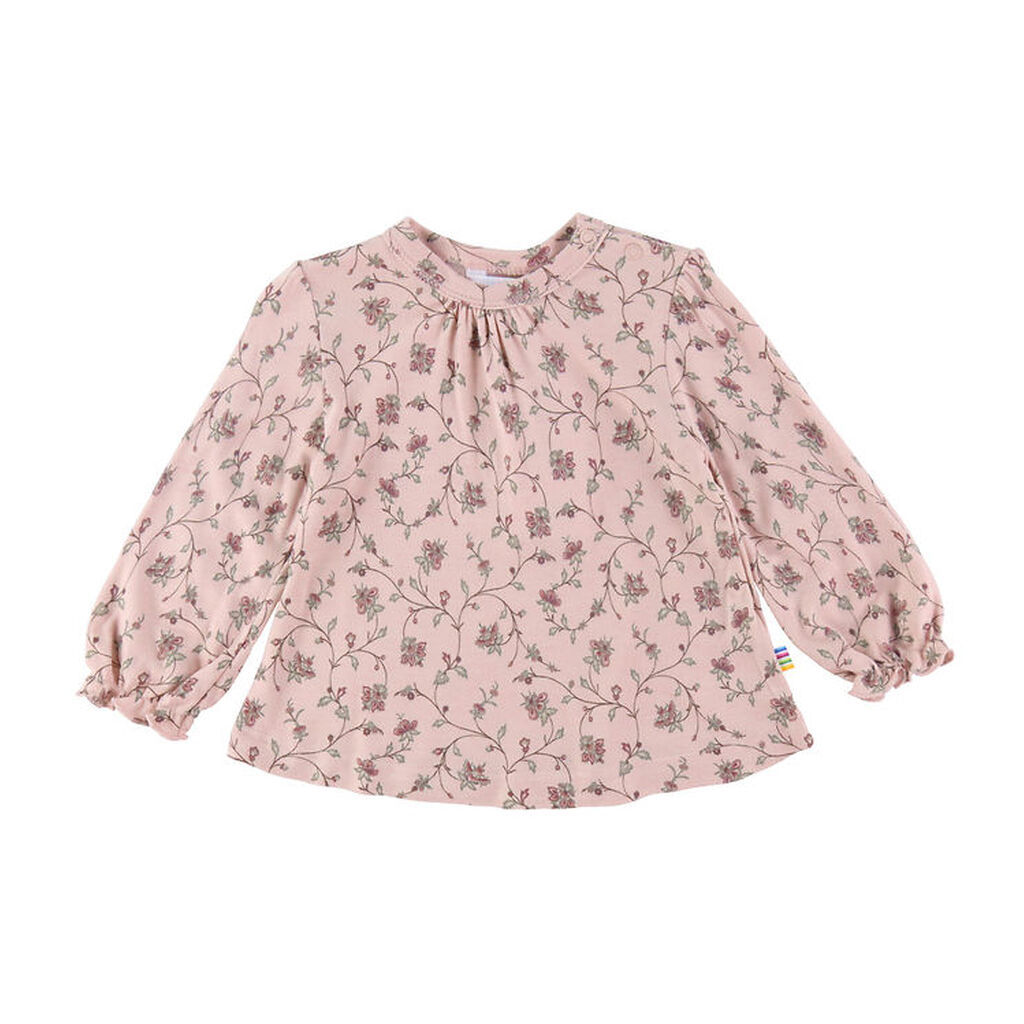 Joha Bluse - Bambus - Støvet Rosa m. Blomster