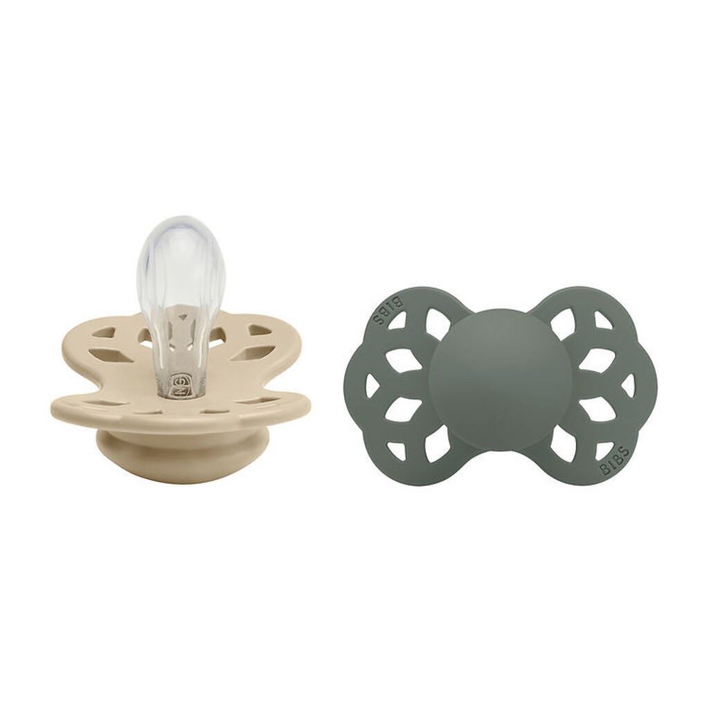 BIBS Infinity Sutter - 2-pak - Str. 1 - Symmetrisk - Vanilla/Pin