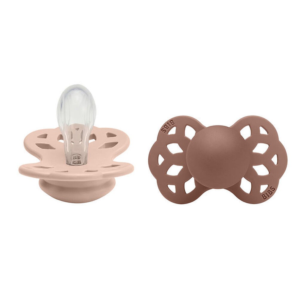 BIBS Infinity Sutter - 2-pak - Str. 1 - Symmetrisk - Blush/Woodc