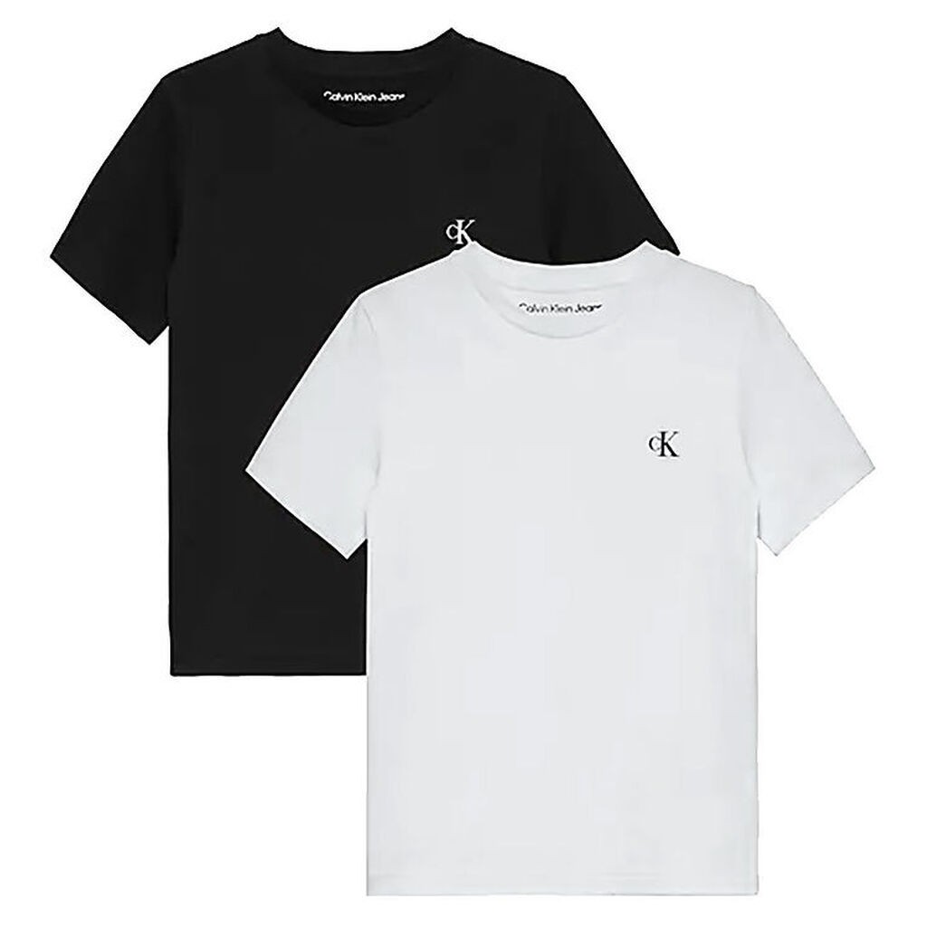 Calvin Klein T-shirt - 2-pak - Monogram - Hvid/Sort