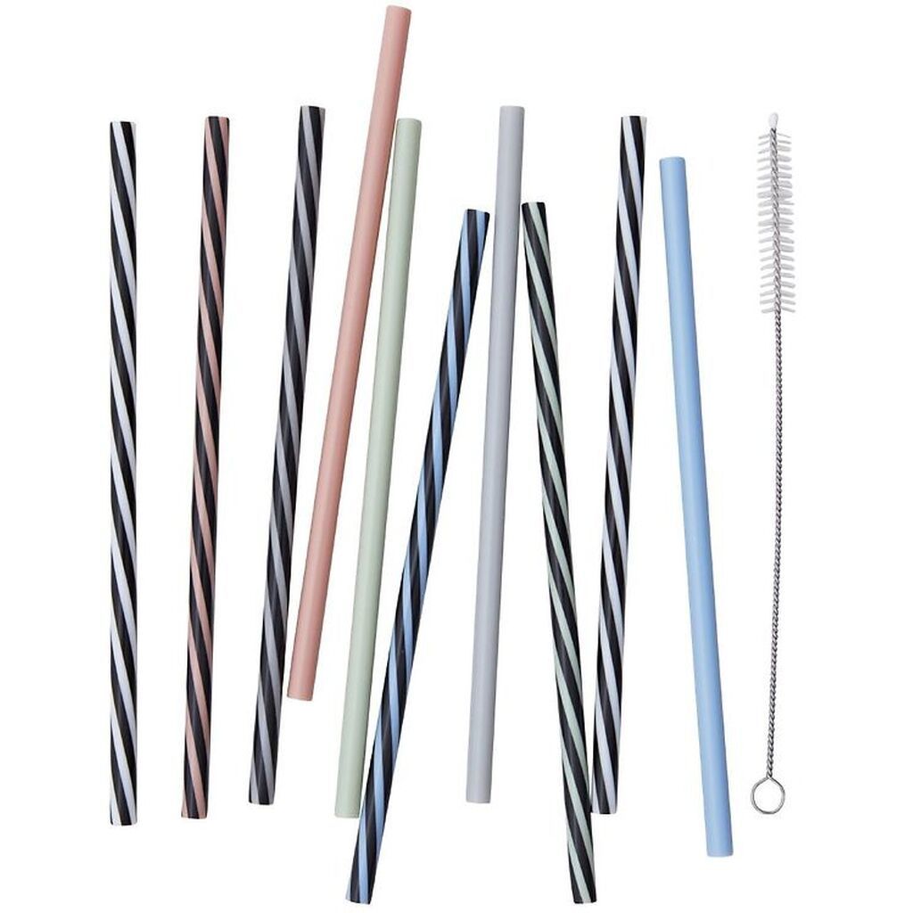 Design Letters Sugerør - 10 stk - Multifarvet