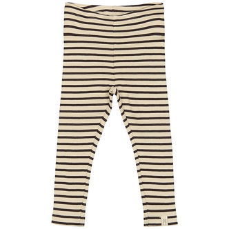 Petit Piao Leggings - Rib - Modal - Coffee Bean/Off White