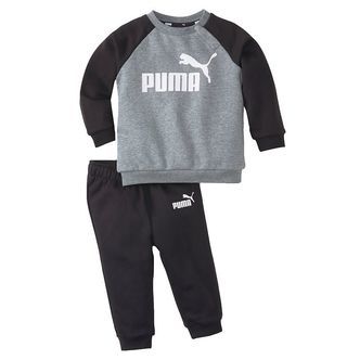 Puma Sweatsæt - Ess Raglan - Gråmeleret/Sort