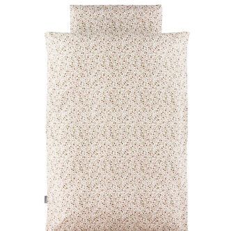 Nørgaard Madsens Sengetøj - Baby - Rød/Brun m. Blomster