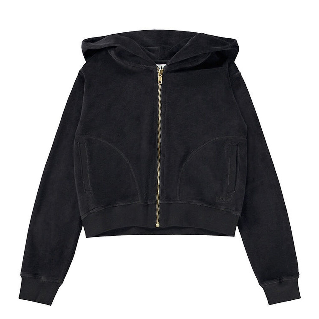 Molo Cardigan - Velour - Milla - Purple Black