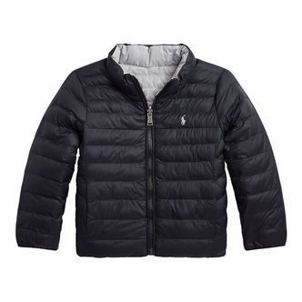 Polo Ralph Lauren Dynejakke - Vendbar - Sort/Grå
