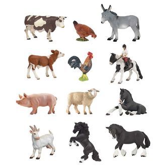 Papo Mini Bondegårdsdyr - 2-6 cm - 12 dele