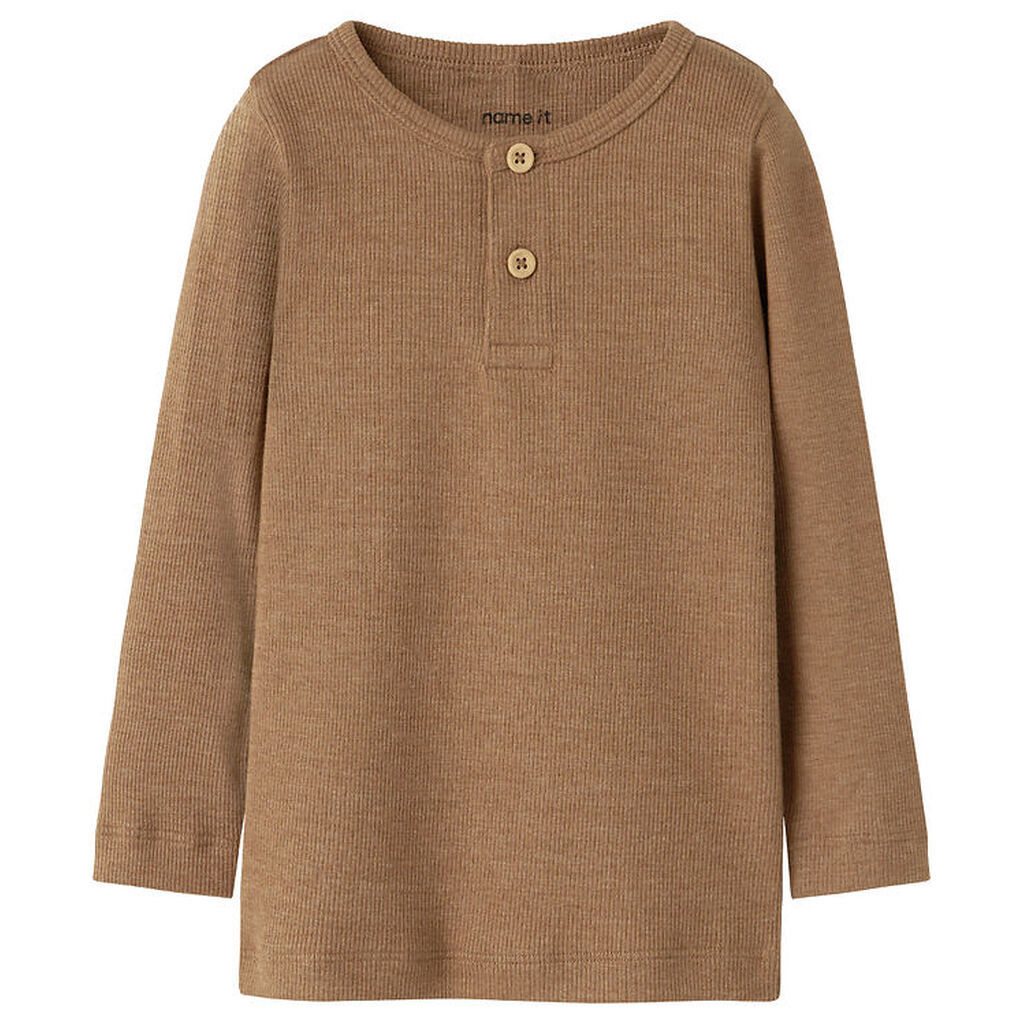 Name It Bluser - Rib - NbmKab - Toasted Coconut/Melange