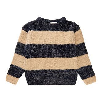 The New Bluse - Strik - TnIsalina - Black Beauty/Beige m. Kobber