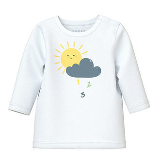 Name It Bluse - NbmVacion - Bright White/Sun and cloud
