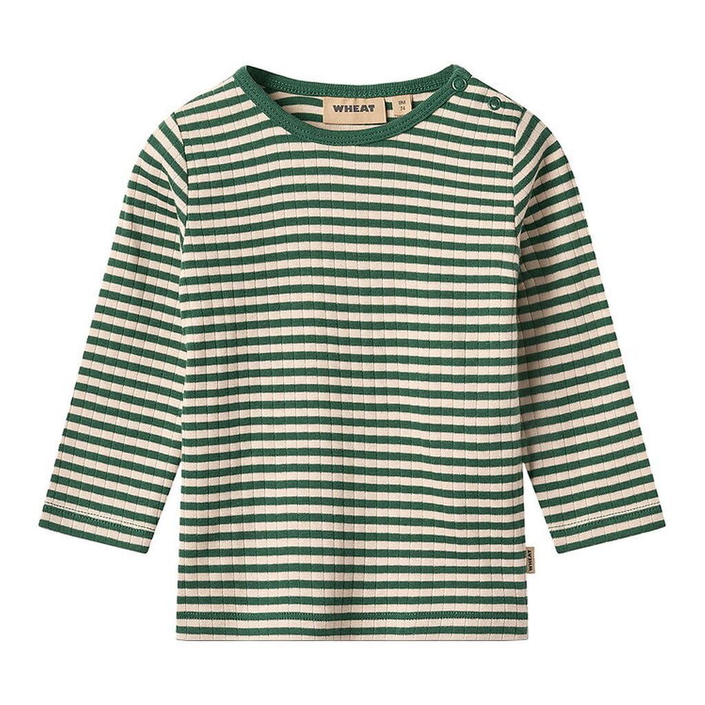 Wheat Bluse - Rib - Stig - Green Stripe