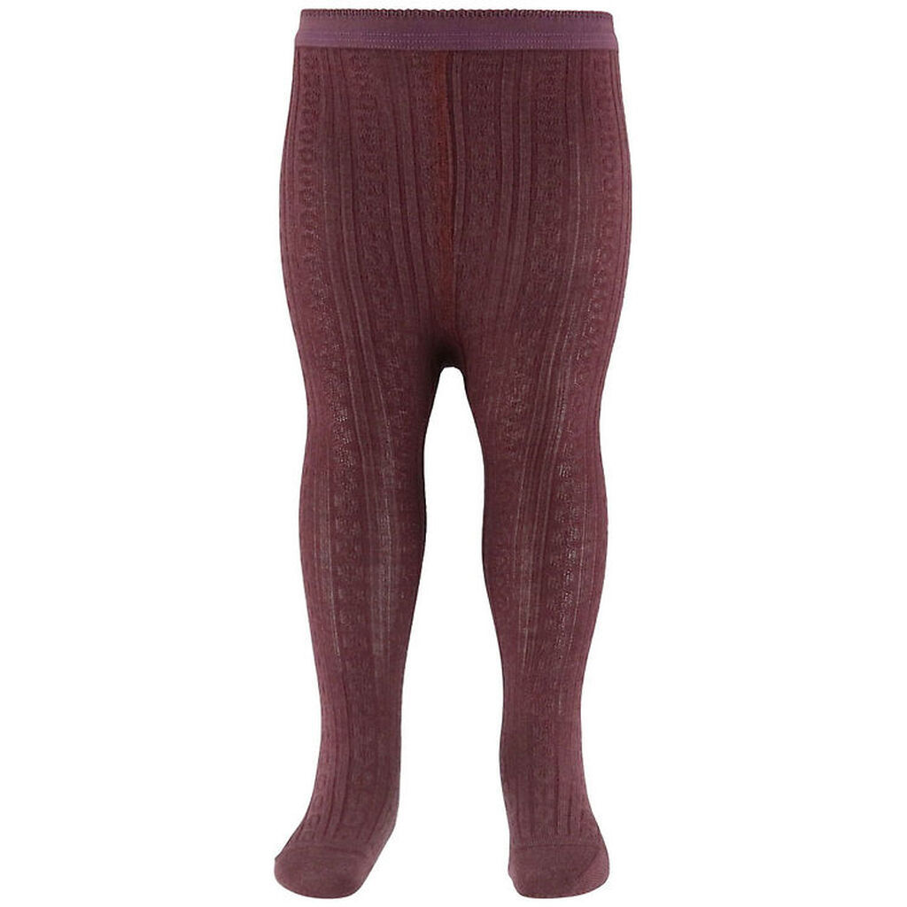 MP Strømpebukser - Uld - Rib - Juno - Grape Skin