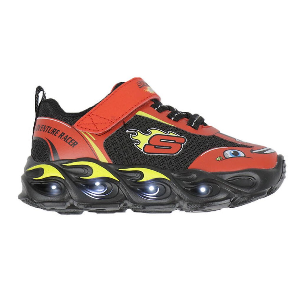 Skechers Sko m. Lys - Thermo-Flash Wheel Buddies - Rød/Sort