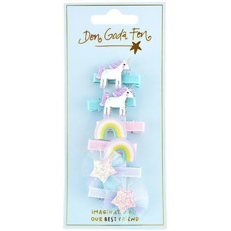 Den Goda Fen Hårspænde - 6-pak - Unicorn Mix