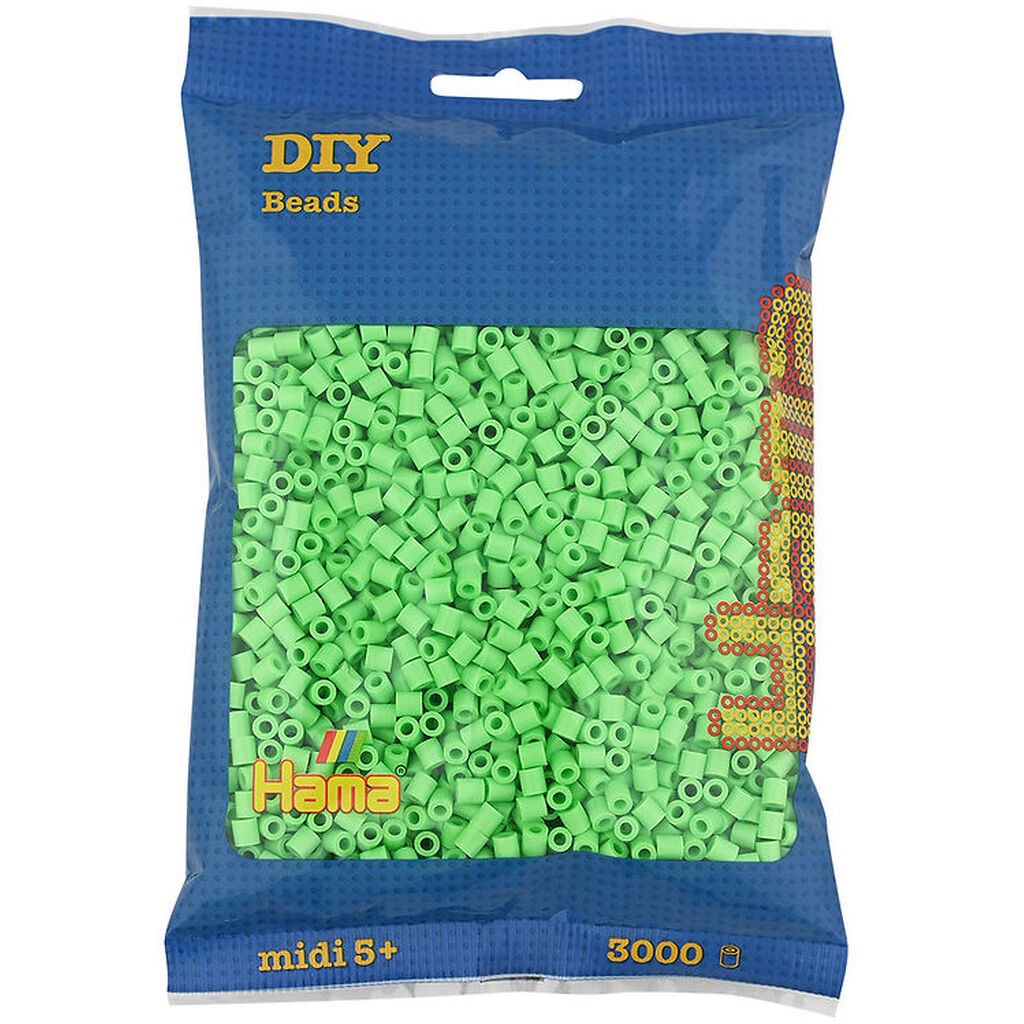 Hama Midi Perler - 3000 stk. - 47 Pastel Grøn