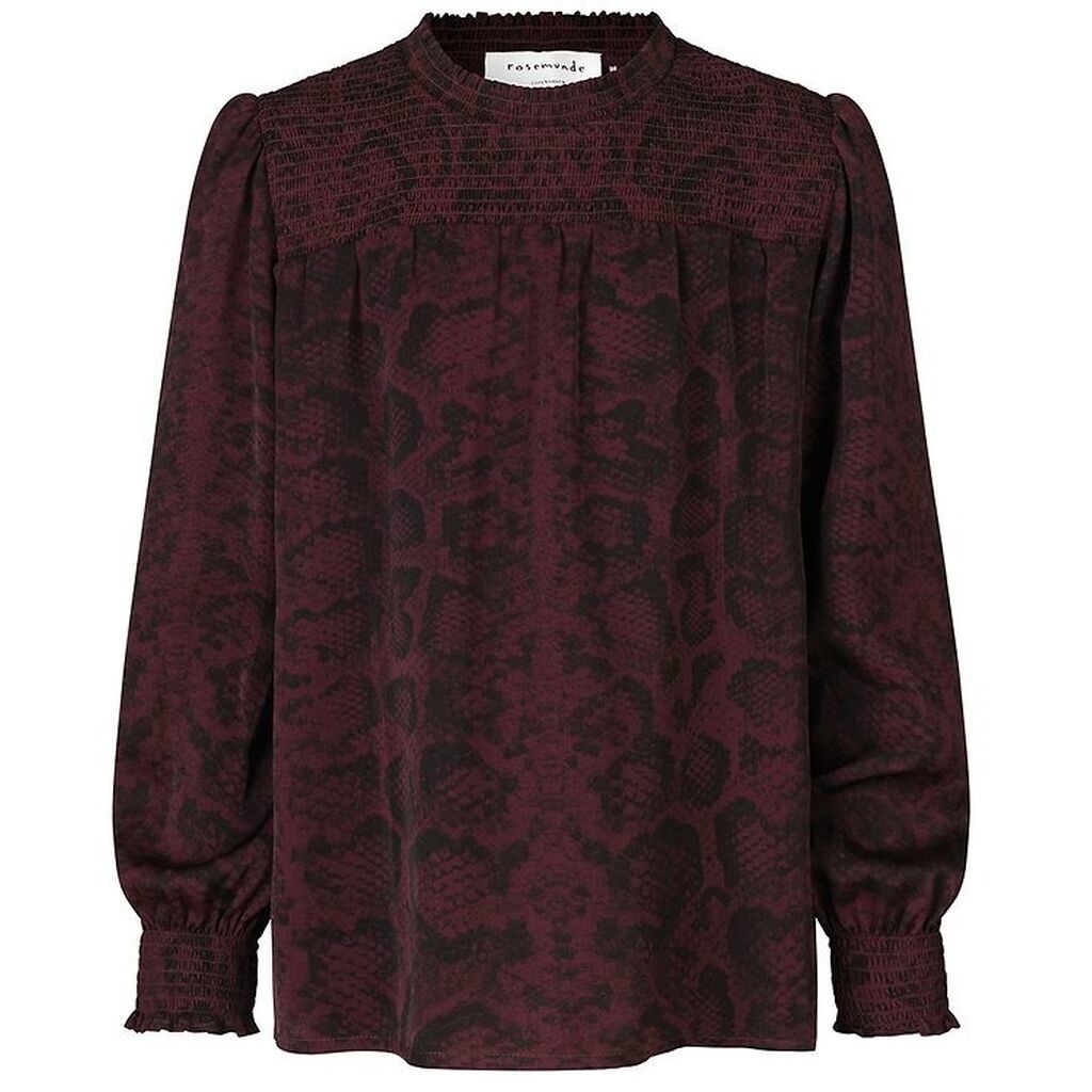 Rosemunde Bluse - Recycled Polyester - Merlot Snake Print