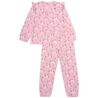 Minymo Nattøj - 2-delt - AOP - Bleached Mauve