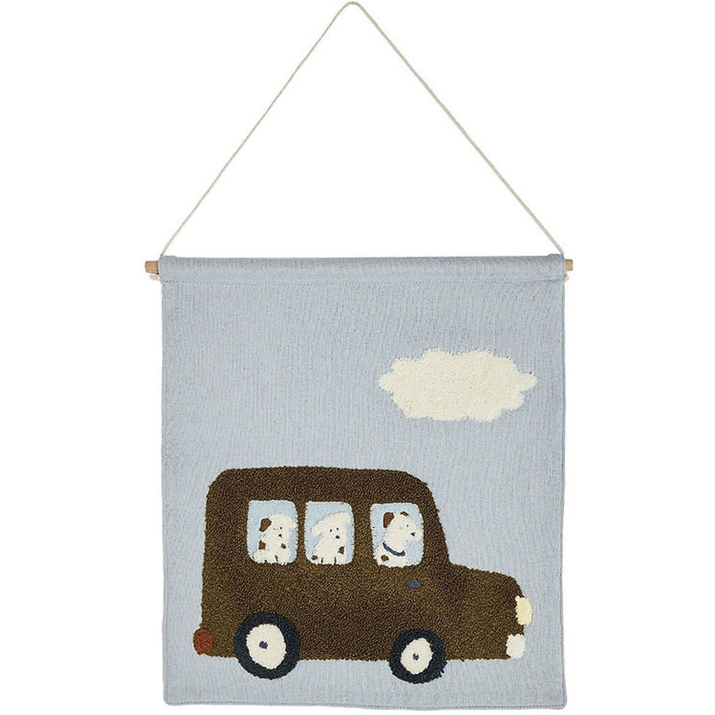 Smallstuff Vægdekoration - 37x33 cm - Dogs driving