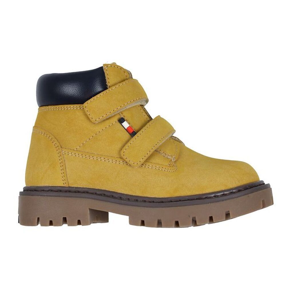Tommy Hilfiger Støvler - Velcro Bootie - Ocher/Blue