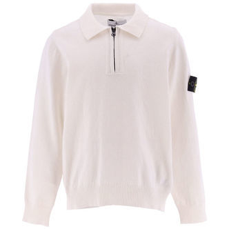 Stone Island Bluse m. Lynlås - Strik - Hvid