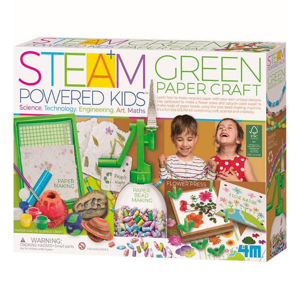 4M Genbrugspapir Sæt - STEAM Powered Kids - Green Paper Craft