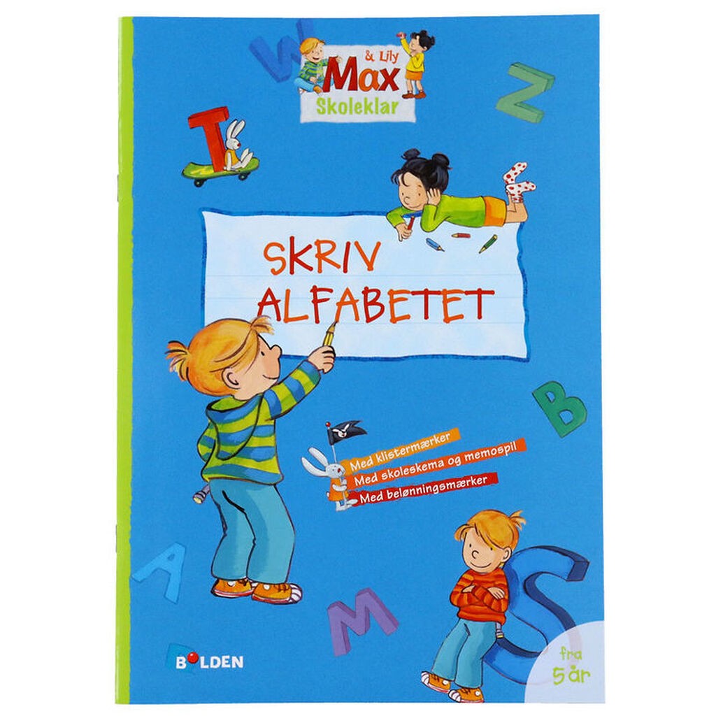 Forlaget Bolden Opgavebog - Skoleklar: Skriv Alfabet - Dansk