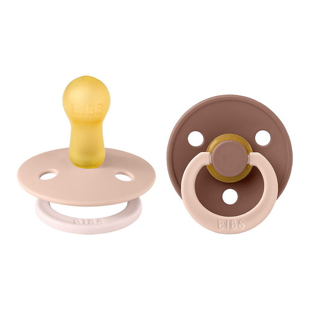 BIBS Colour Sutter - Str. 2 - 2-pak - Rund - Blush Woodchuck Mix