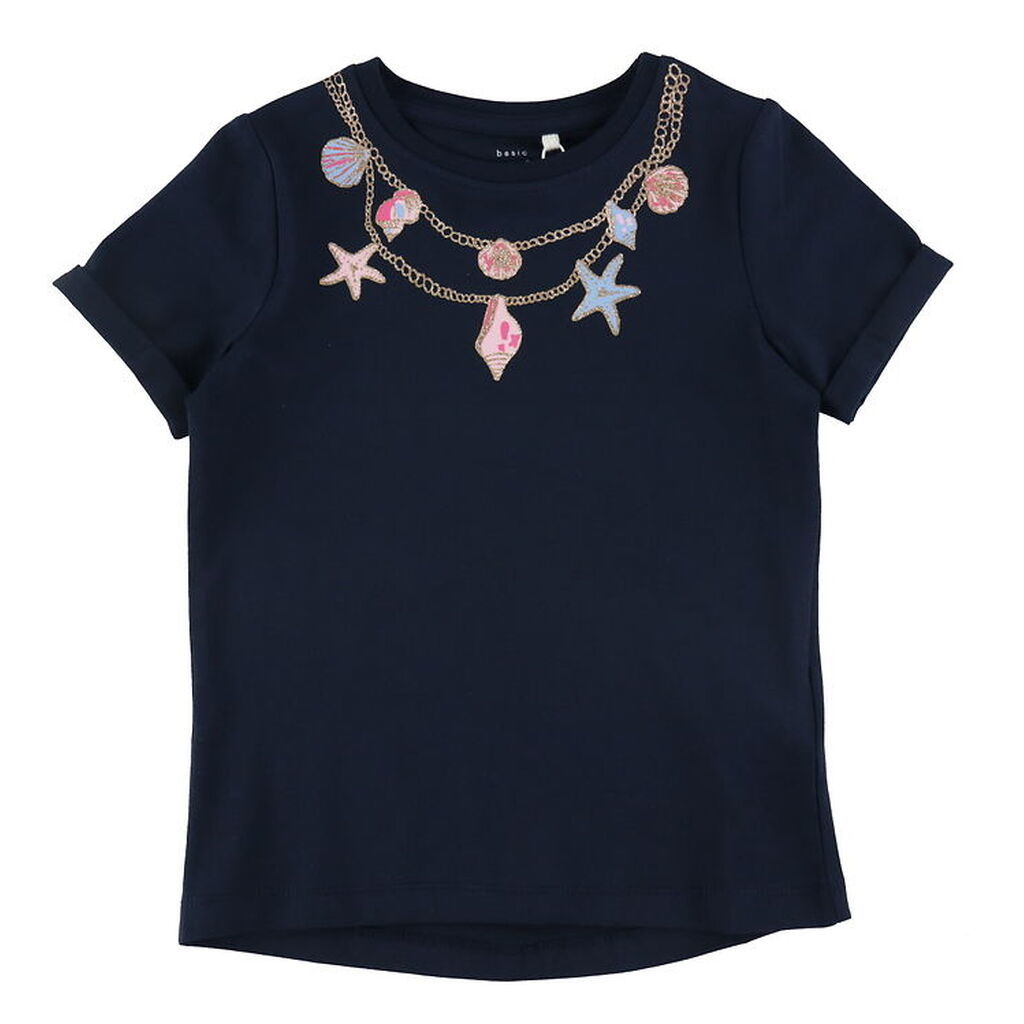 Name It T-shirt - NmfVix - Dark Sapphire/Necklace