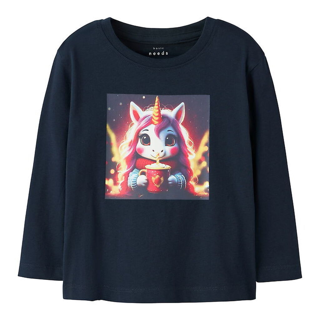 Name It Bluse - NmfVotea - Navy Blazer/Hot Cocoa Unicorn