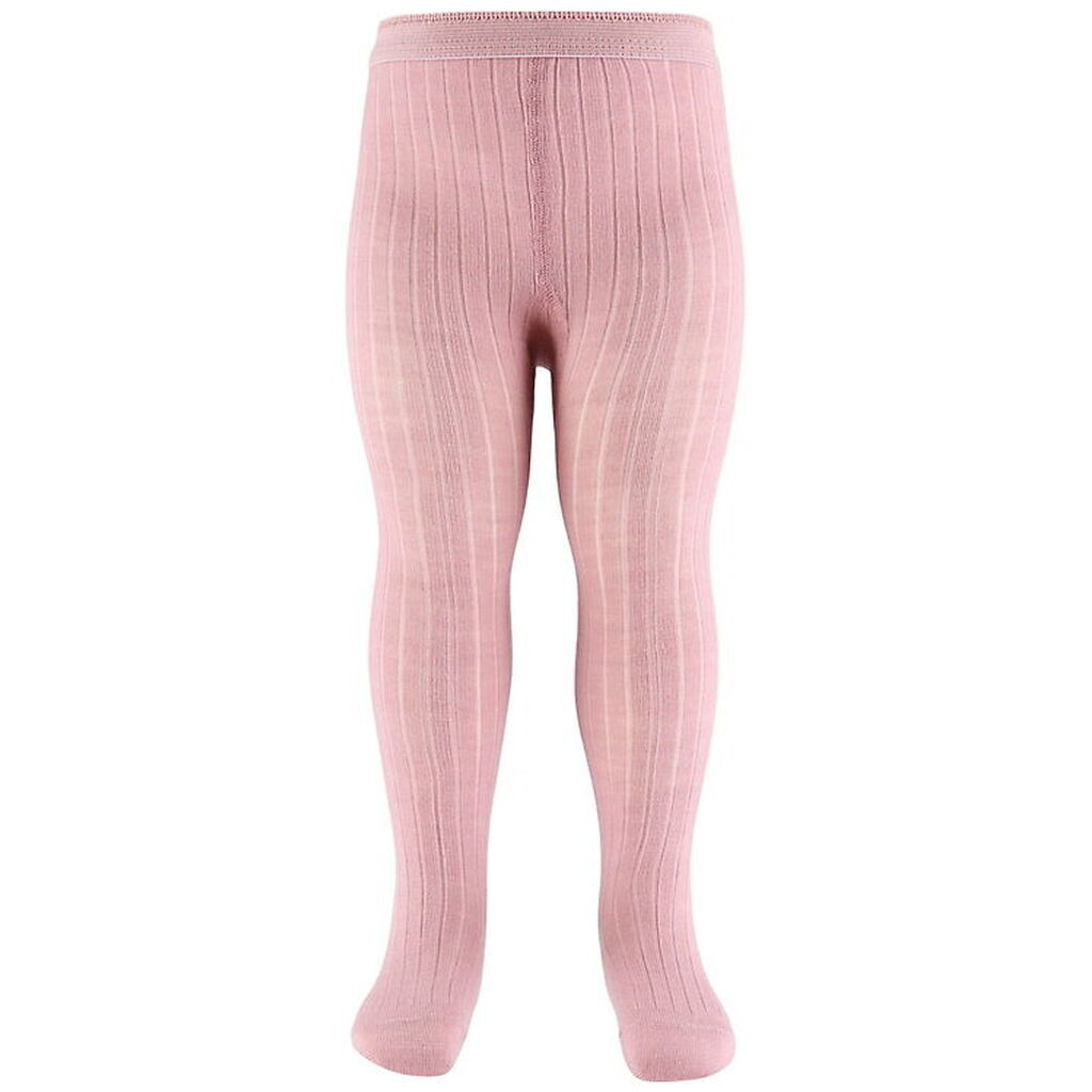 MP Strømpebukser - Uld - Rib - Silver Pink