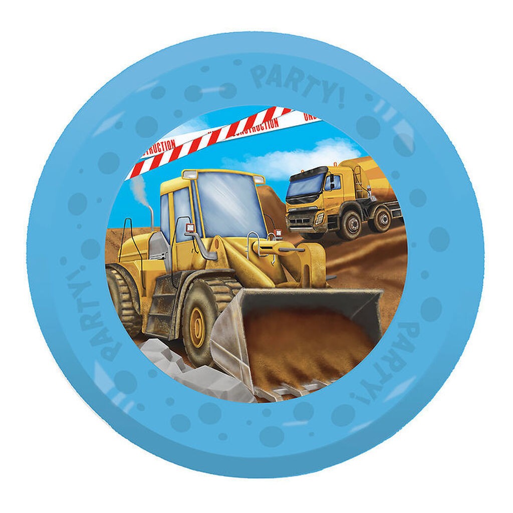 Decorata Party Plastiktallerkner - 4-pak - 21 cm - Construction