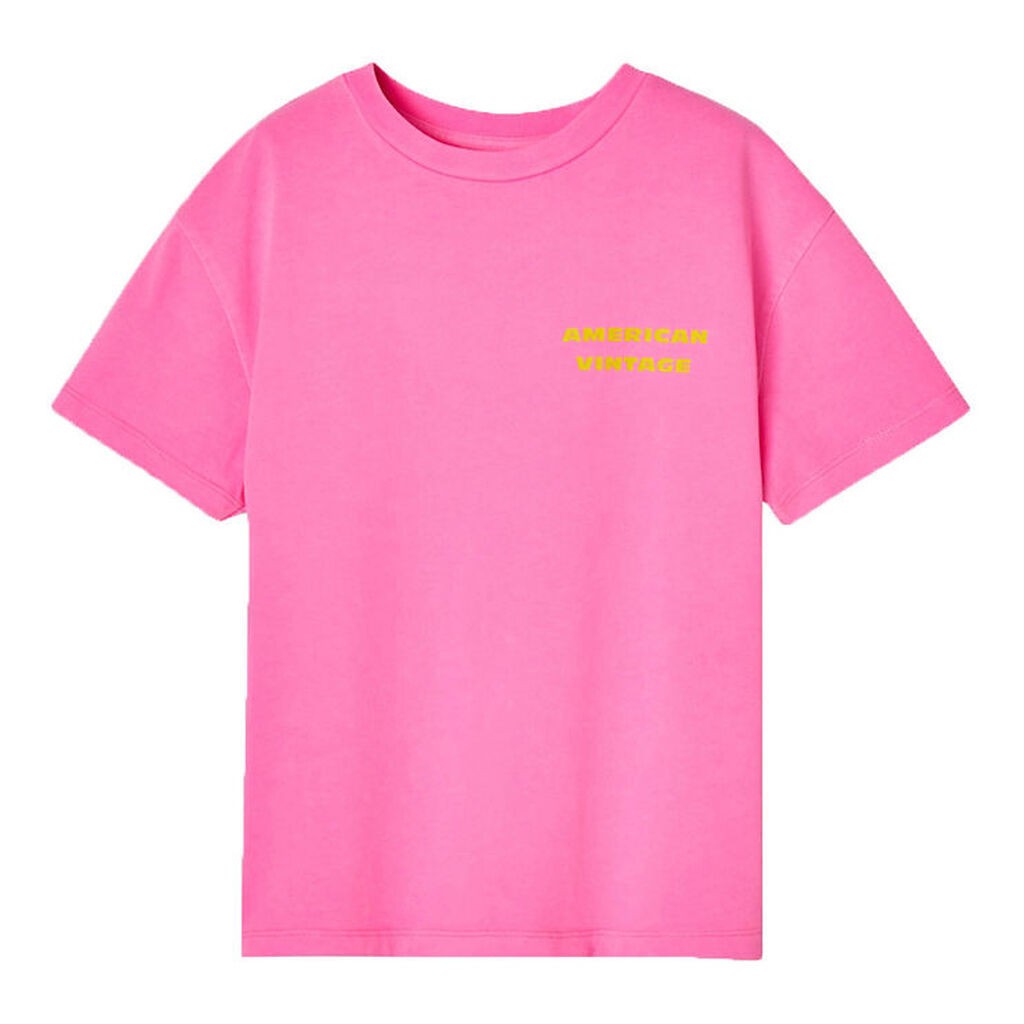 American Vintage T-shirt - FizValley - Fluorescent Pink