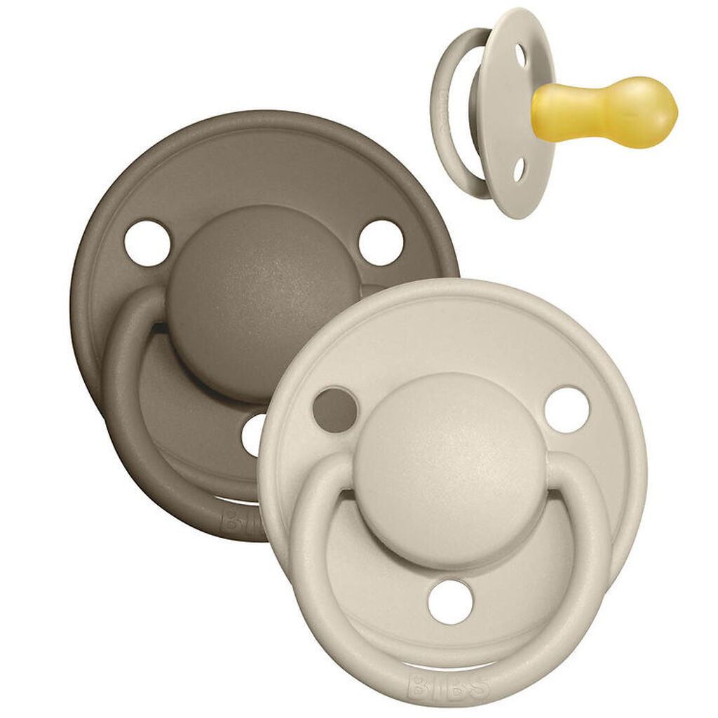 BIBS De Lux Sutter - Str. 2 - 2-pak - Rund - Vanilla/Dark Oak