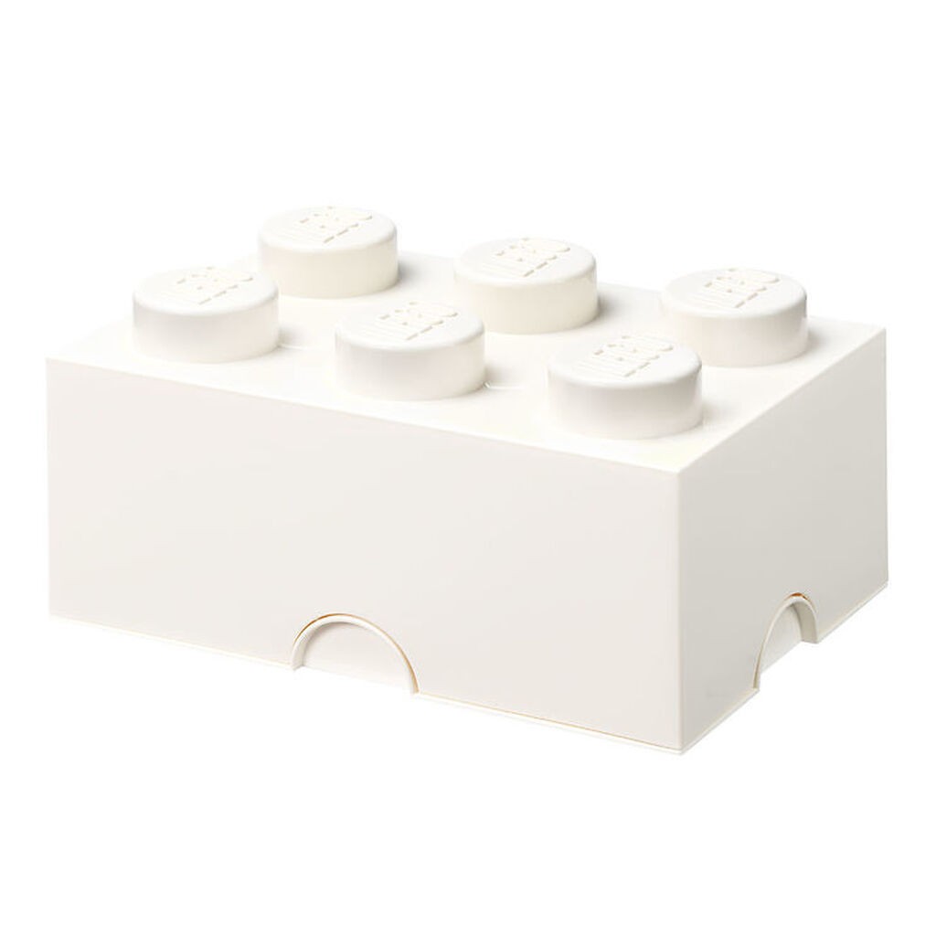 LEGOÂ® Storage Opbevaringsboks - 6 Knopper - 37,5x25x18 - Hvid