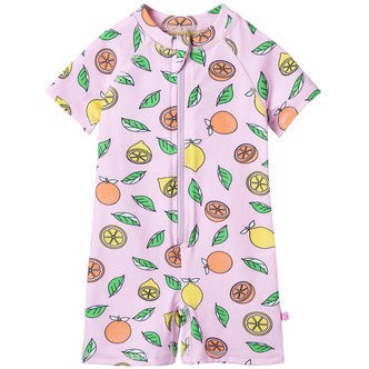 Småfolk Badeheldragt - UV50+ - Pink lavender m. Frugter