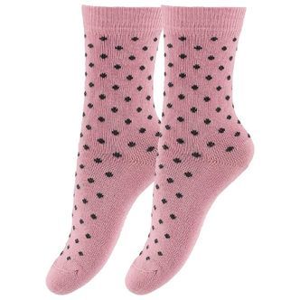 Fuzzies Strømper - 2-Pak - Gl. Rosa m. Koksgrå Prikker