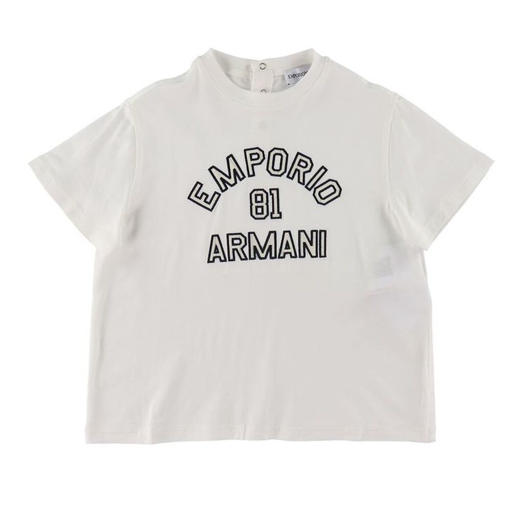 Emporio Armani T-shirt - Hvid m. Navy