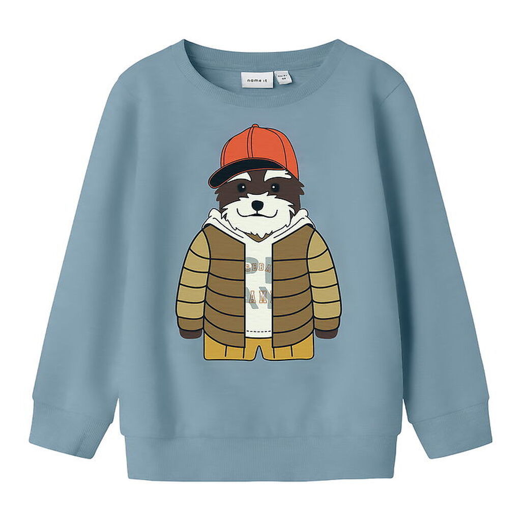 Name It Sweatshirt - NmmKamden - Dusty Blue m. Print