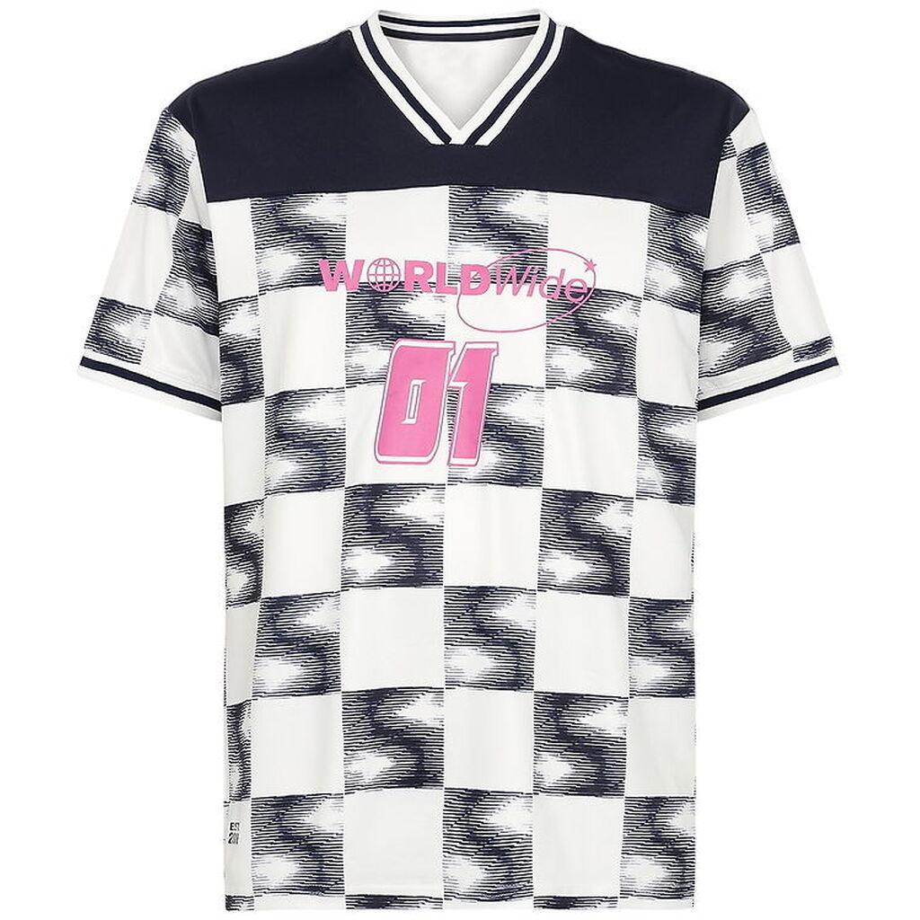 Grunt T-shirt - GrRome - Navy/Hvid m. Pink