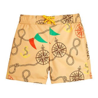 Mini Rodini Badeshorts - Nautical - Aop Beige