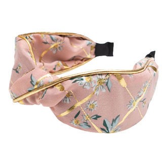 Little Wonders Hårbøjle - Lilje - Støvet Rosa Blomstret/Guld