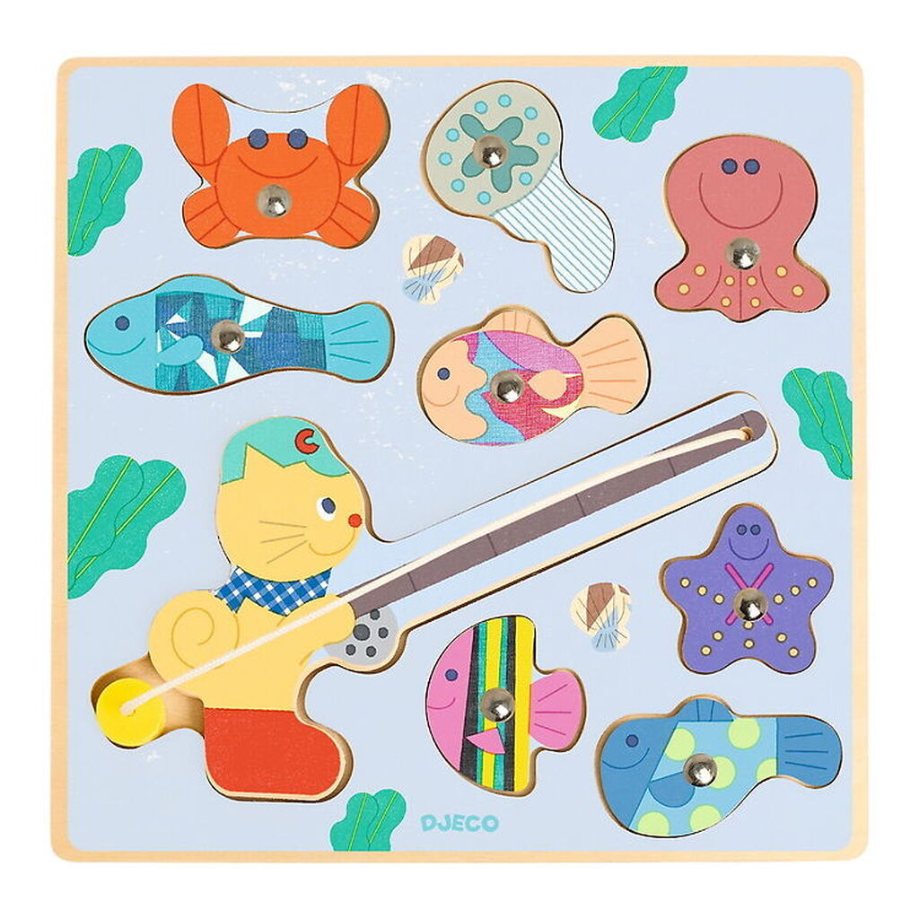 Djeco Magnetlegetøj - Puzz & Fish Bariolo - 9 Brikker