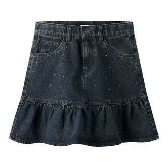 Name It Nederdel - NkfThes - Dark Midnight Denim m. Rhinsten