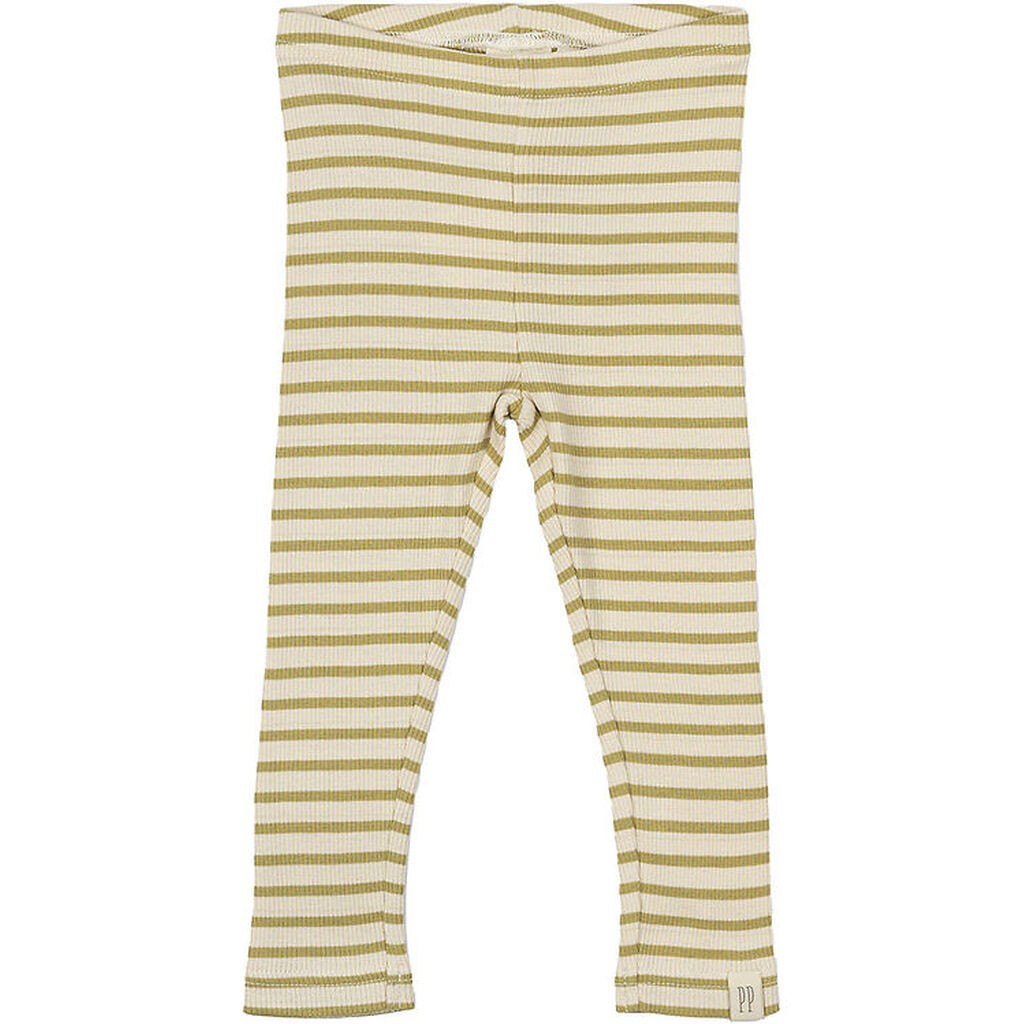 Petit Piao Leggings - Rib - Modal - Khaki/Dark Off White