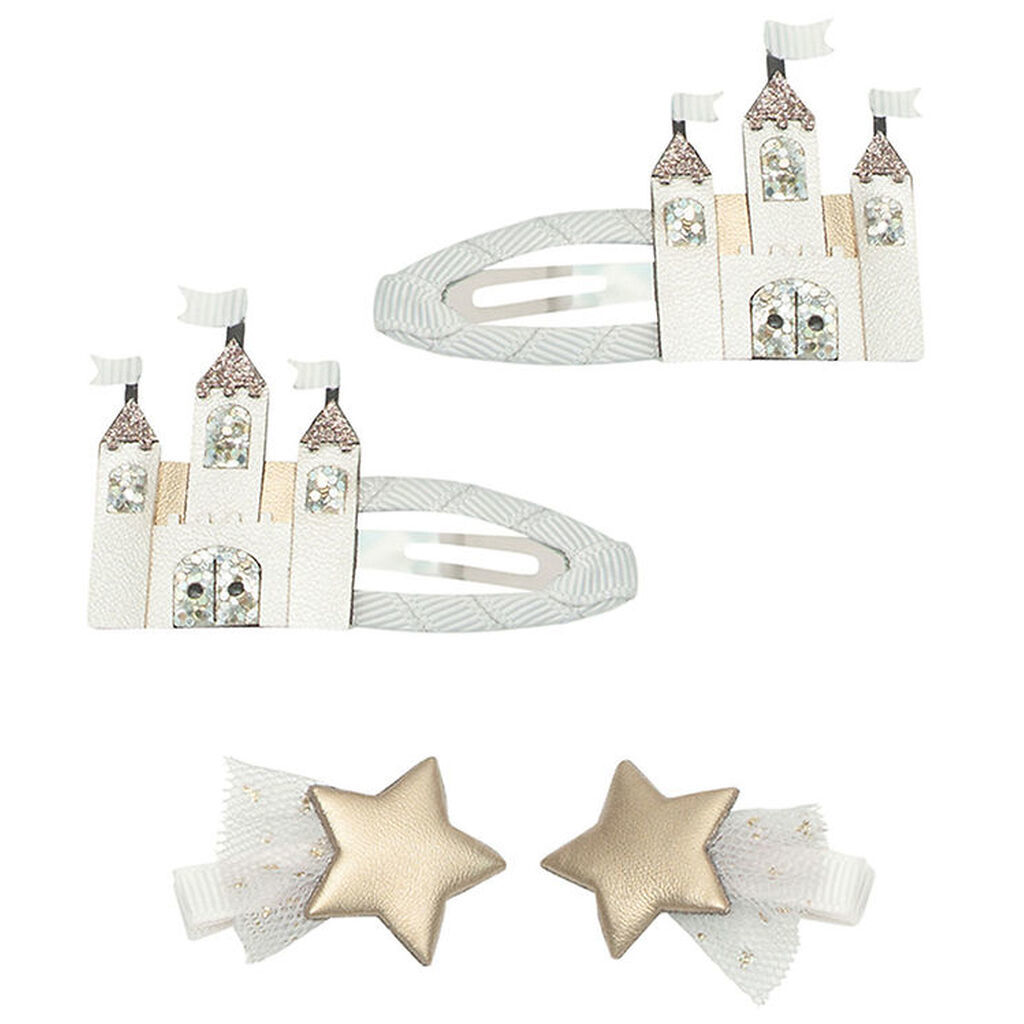 Mimi & Lula Hårspænder - 4 stk - 3,5/6 cm - Castle and Star Fair
