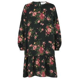 Rosemunde Kjole - Black Bouquet Rose Print