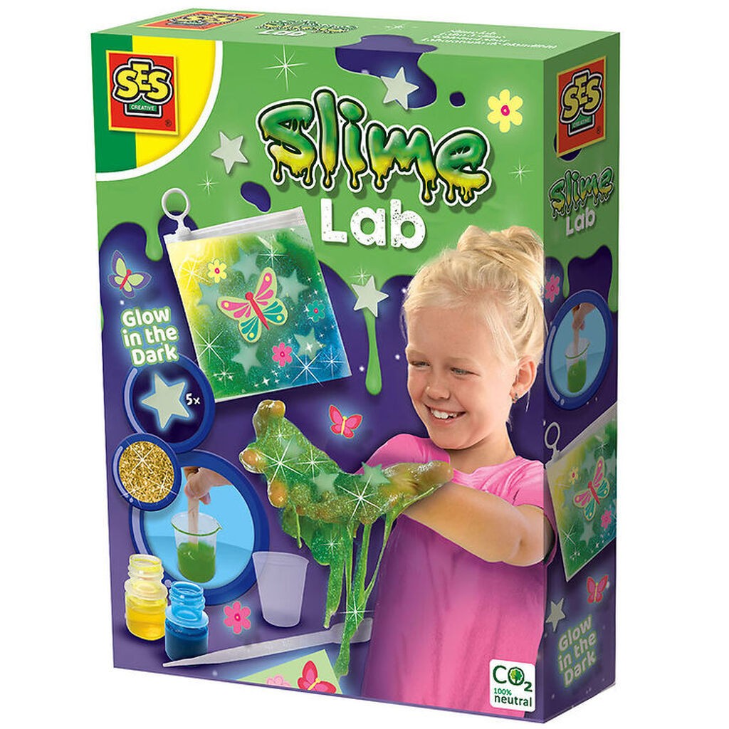 SES Creative Kreasæt - Slimlaboratorie - Selvlysende