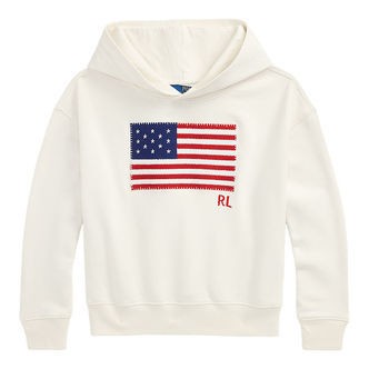 Polo Ralph Lauren Hættetrøje - Hvid m. Flag