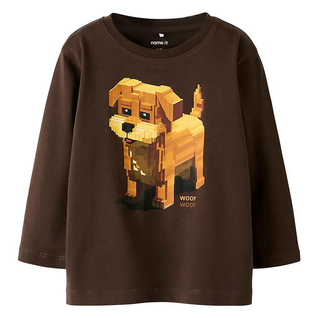 Name It Bluse - NmmSalan - Seal Brown m. Hund