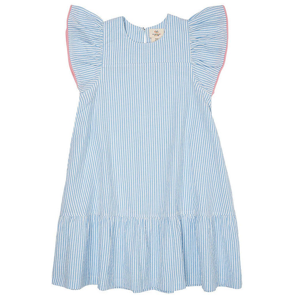 Copenhagen Colors Kjole - Sky Blue W. Cream Stripe W. Pink